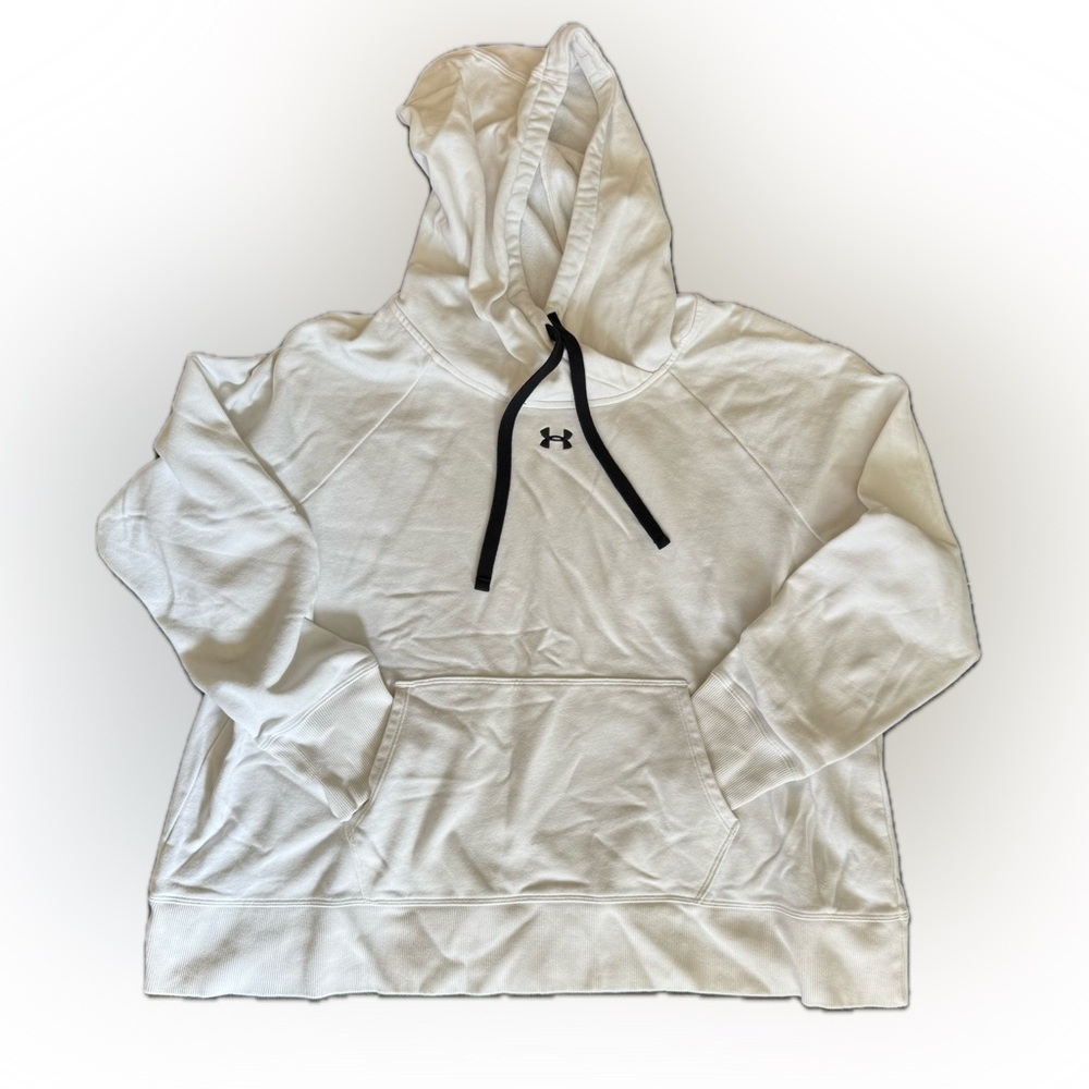 Under Armour White Pullover Hoodie with Black Accents Women’s 2X